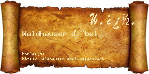 Waldhauser Ábel névjegykártya